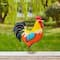 Glitzhome® 21" Vibrant Standing Metal Rooster Garden Statue